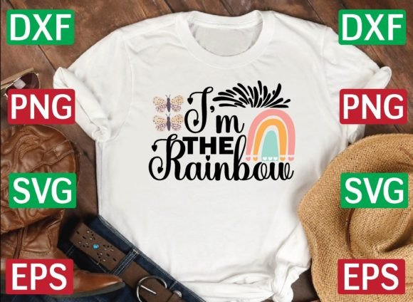 A Bold Brand Asset: The 'I'm the Rainbow' SVG for Graphics and T-Shirt Designs