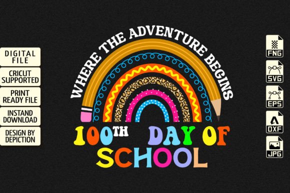 A Rainbow Design for Crafting T-Shirts & School Graphics