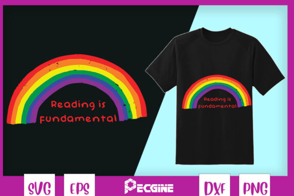 A Rainbow Reading Design for DIY Graphics & T-Shirt Fun