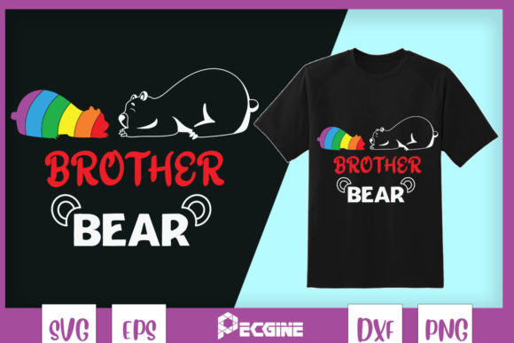 Branding with Brother Bear LGBT Rainbow Pride Graphics