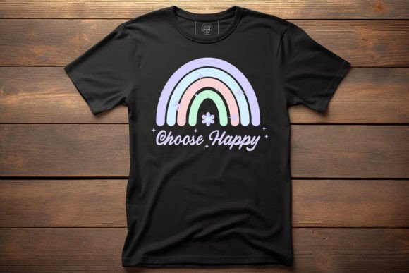 Choose Happy Rainbow Vector T-Shirt Design Review