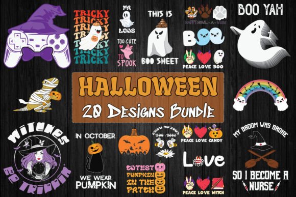 Halloween Graphics Bundle: 20 Designs for Branding & Merchandise