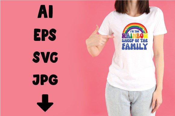 I'm the Rainbow Sheep of the Family Graphics T-Shirt Designs