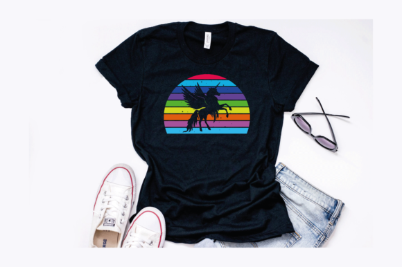 Pretty Rainbow Unicorn Graphics for T-Shirt Designs and More