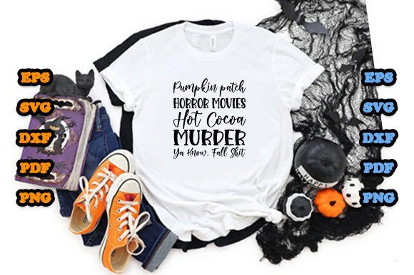 Pumpkin Patch Horror Movies Hot Cocoa Graphics for T-Shirt Designs